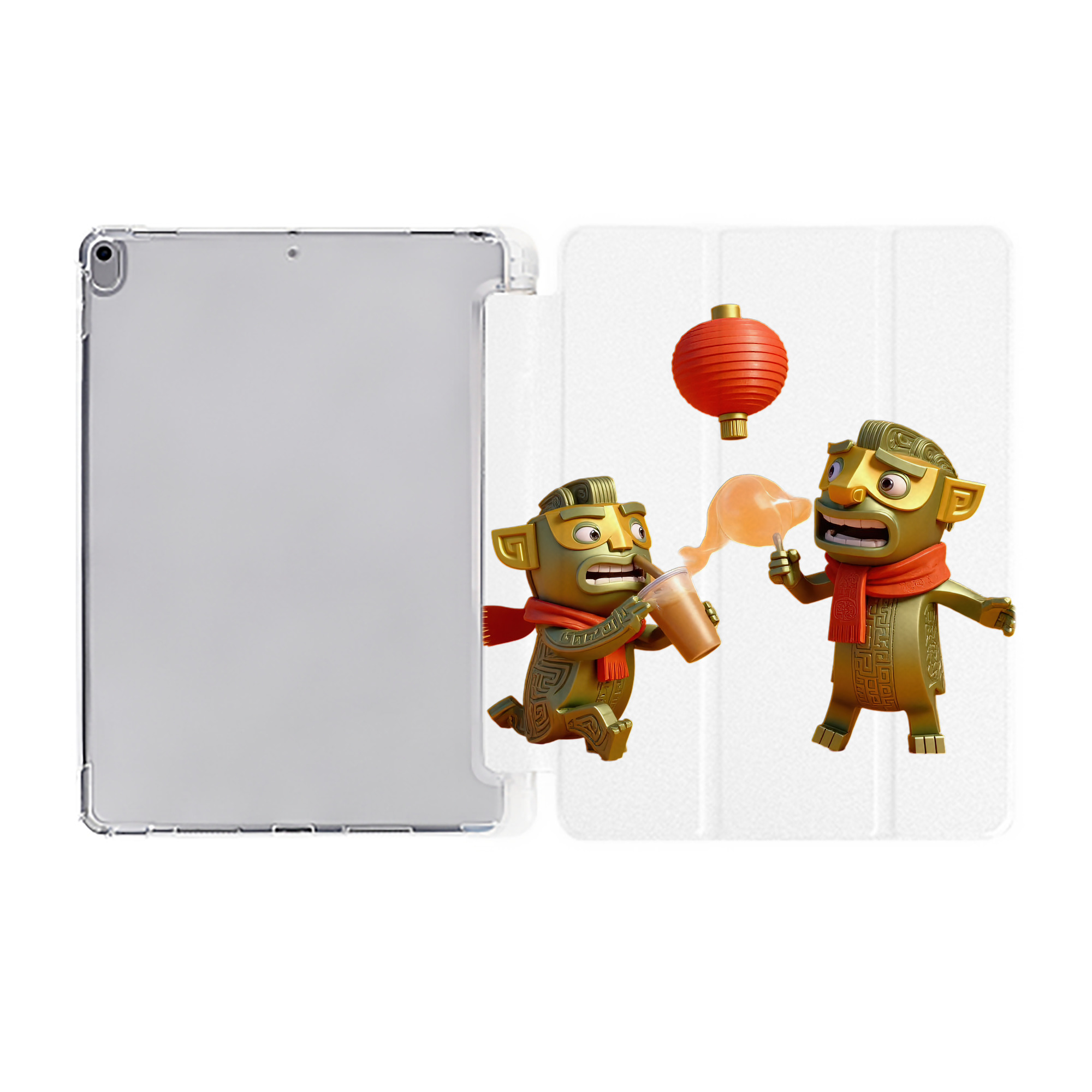 （画像用） Ne Zha 2 ナタ 魔童の大暴れ IPad ケース ペン収納付き 三つ折りスタンド PUレザー×シリコン 対応機種9.5/10.5/10.9インチ